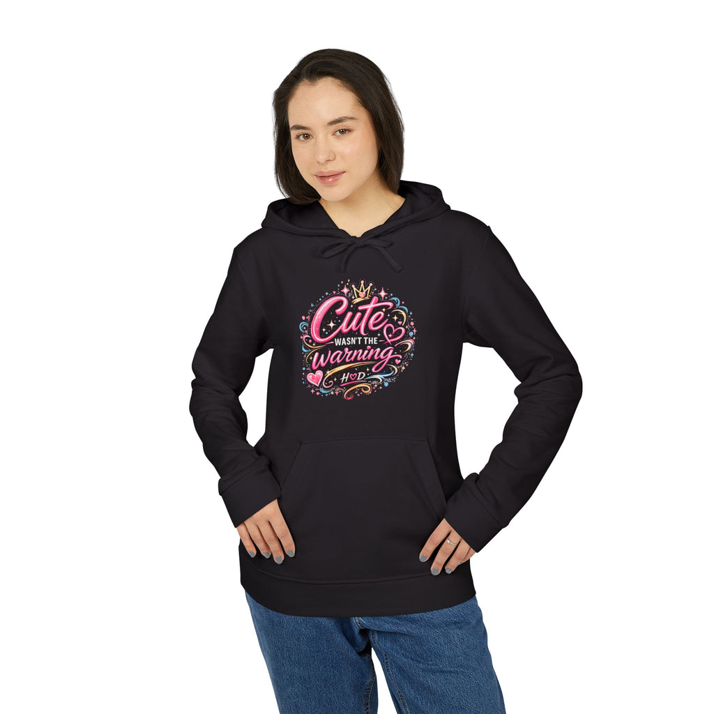 Cute Wasnt the Warning Hoodie | Harley Doo Womens adidas Fleece Hoodie | Girly Graphic Sweatshirt | Bold Pink Statement Hoodie