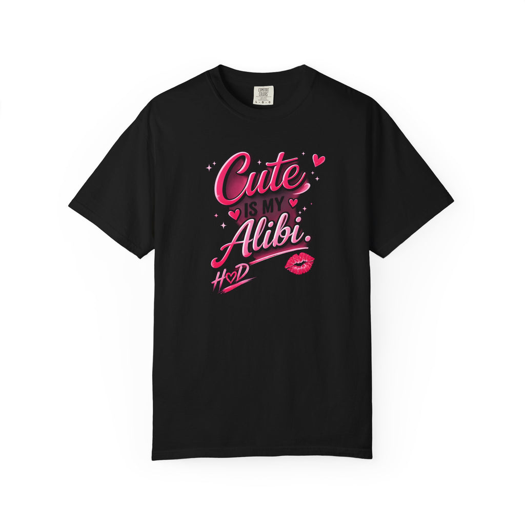 Harley Doo Cute Alibi T-Shirt — Pink Retro Script Graphic Tee