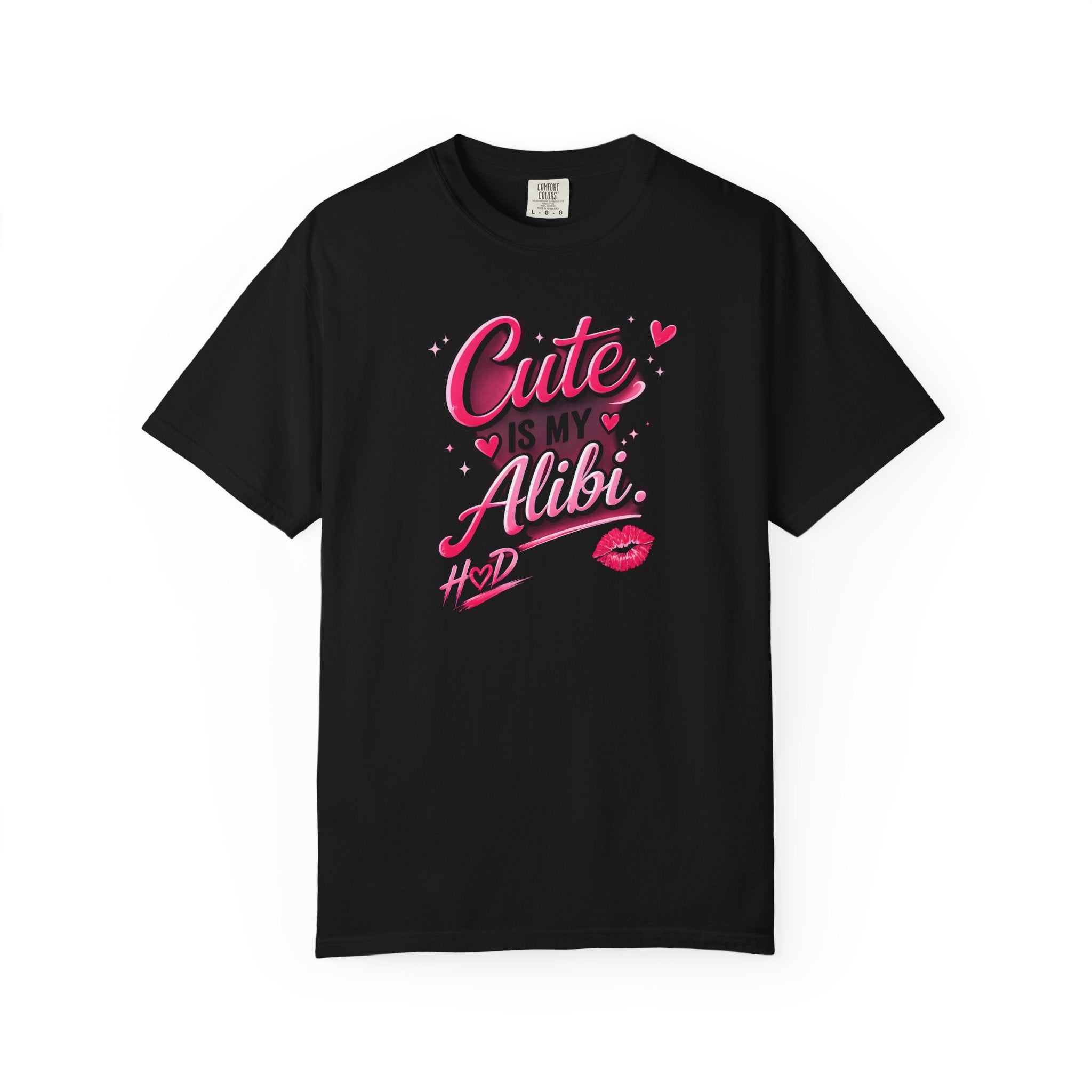 Harley Doo Cute Alibi T-Shirt — Pink Retro Script Graphic Tee