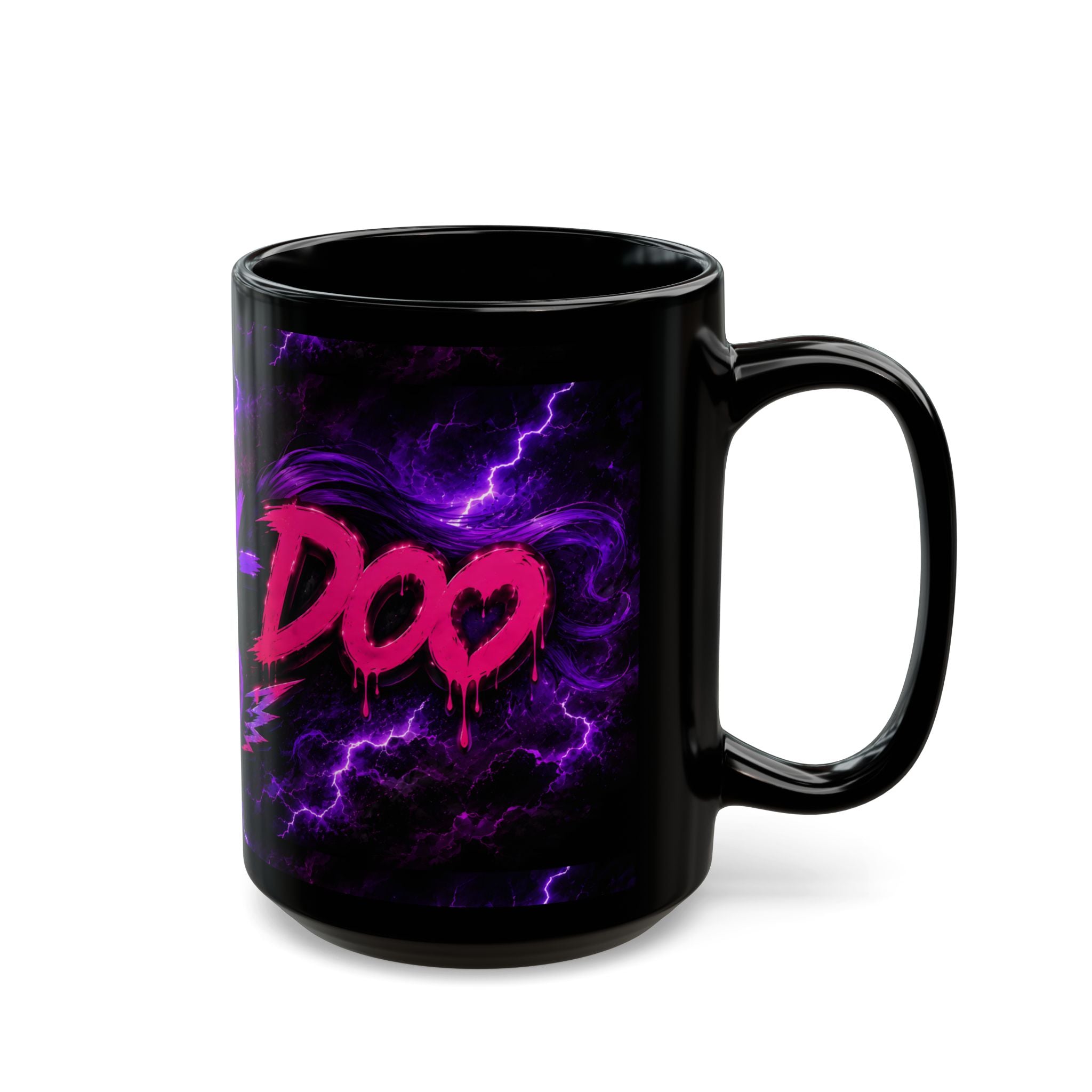 Harley-Doo Neon Logo mug | Black Ceramic Mug