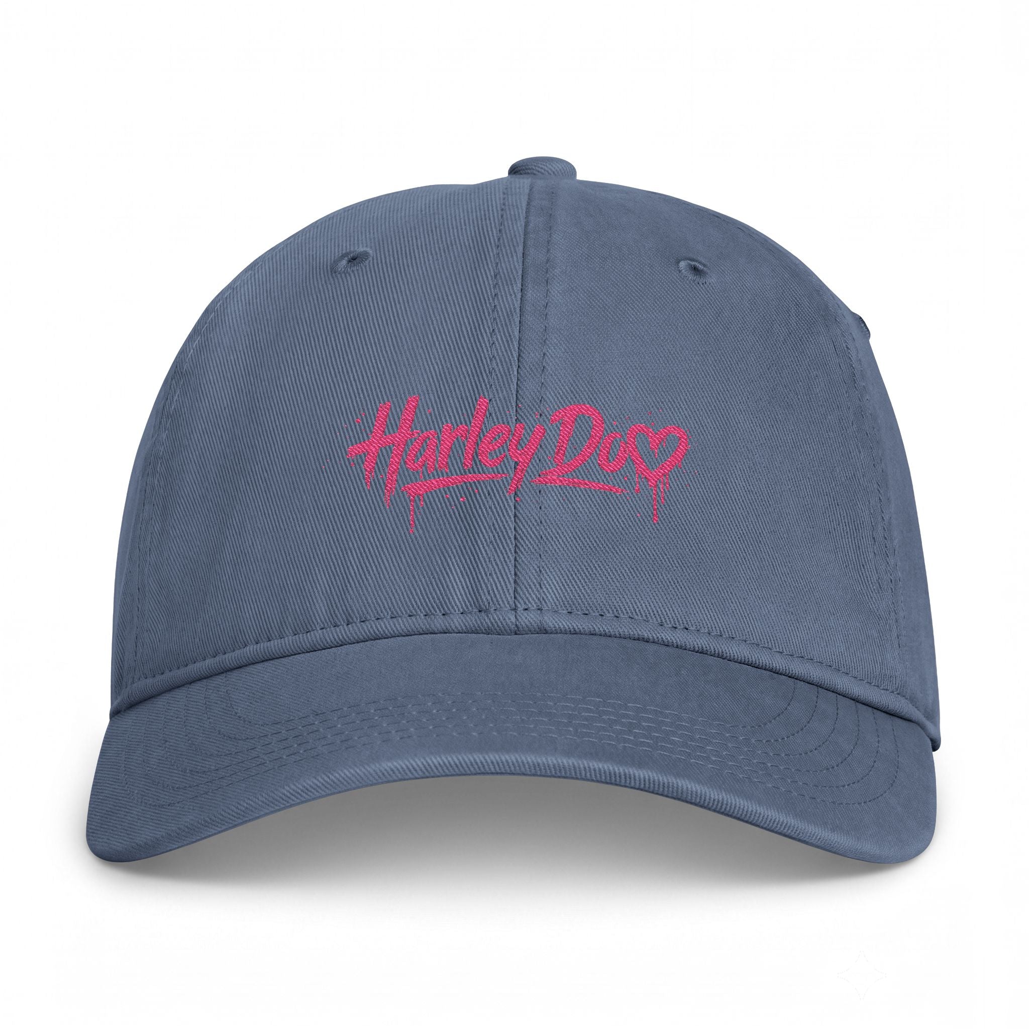 Harley Doo Drip Logo Cap | embroidered pink script, streetwear hat