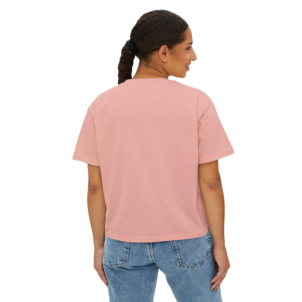 Cute I Know Women's Boxy Tee — Graphic Heart Casual Crop Top