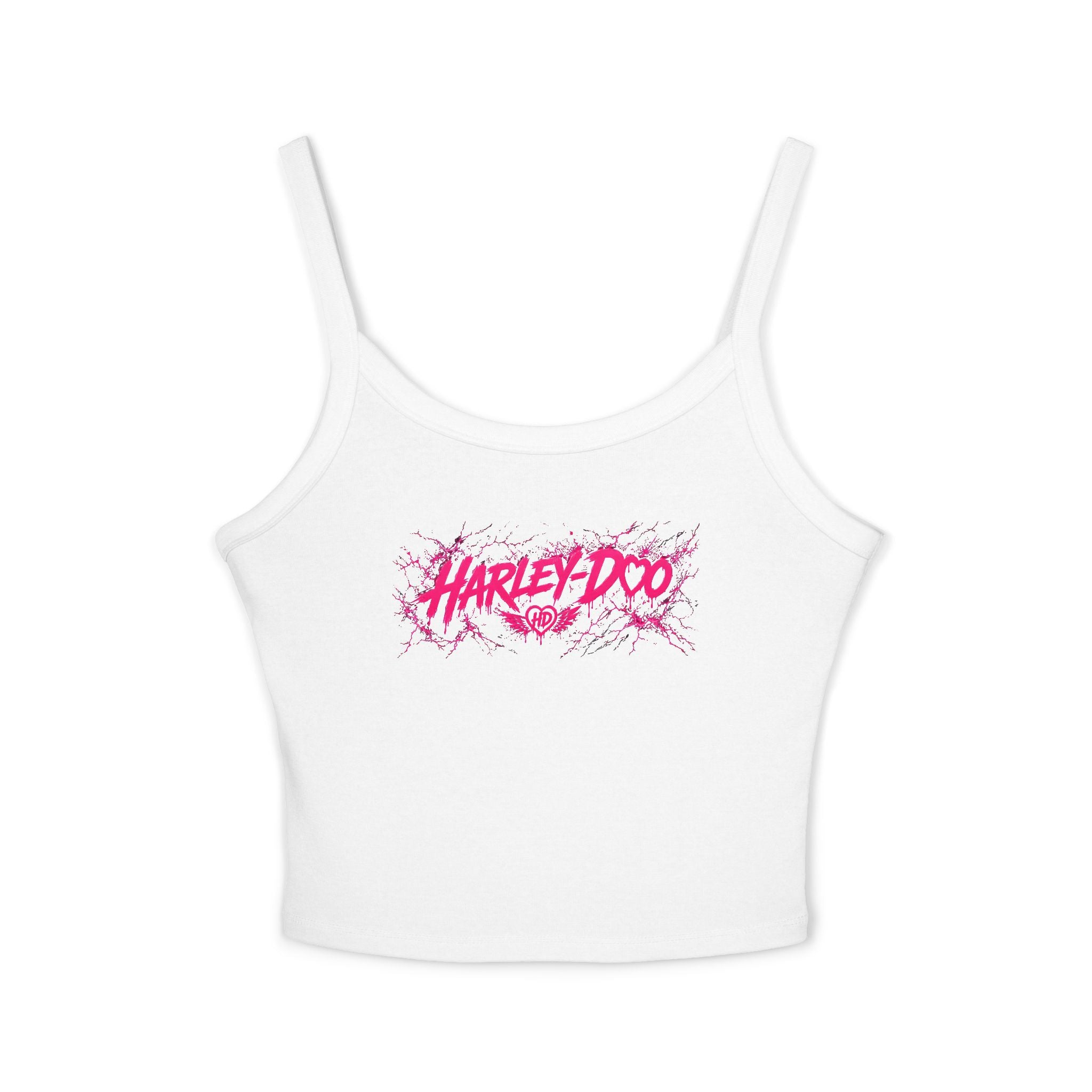 Harley Doo Grunge Logo Tank Top | Crop Spaghetti Strap