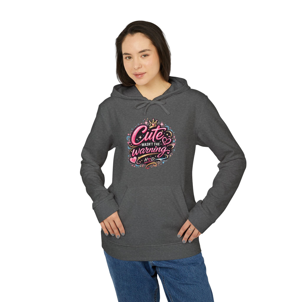 Cute Wasnt the Warning Hoodie | Harley Doo Womens adidas Fleece Hoodie | Girly Graphic Sweatshirt | Bold Pink Statement Hoodie