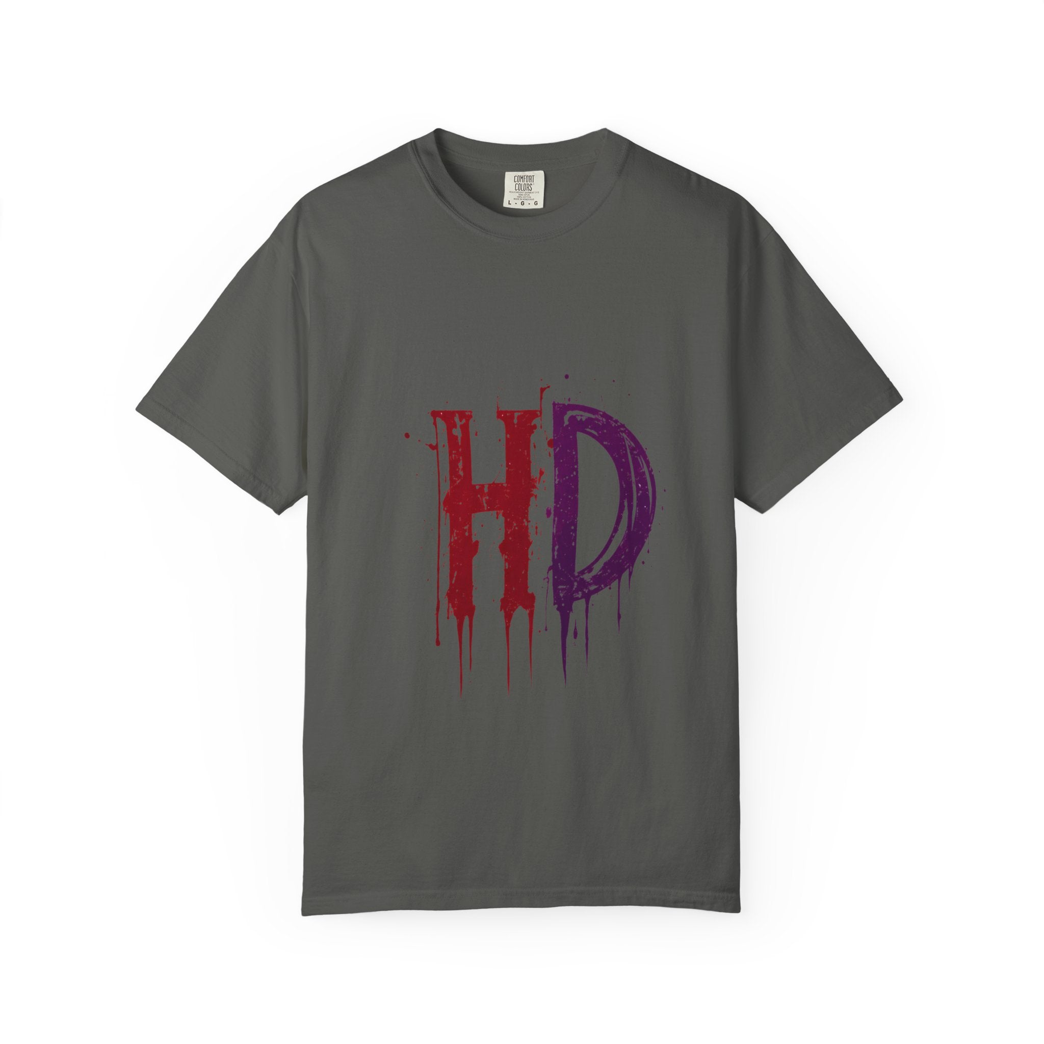 HD Dripping Grunge Letters T-shirt | Distressed Red Purple Typography