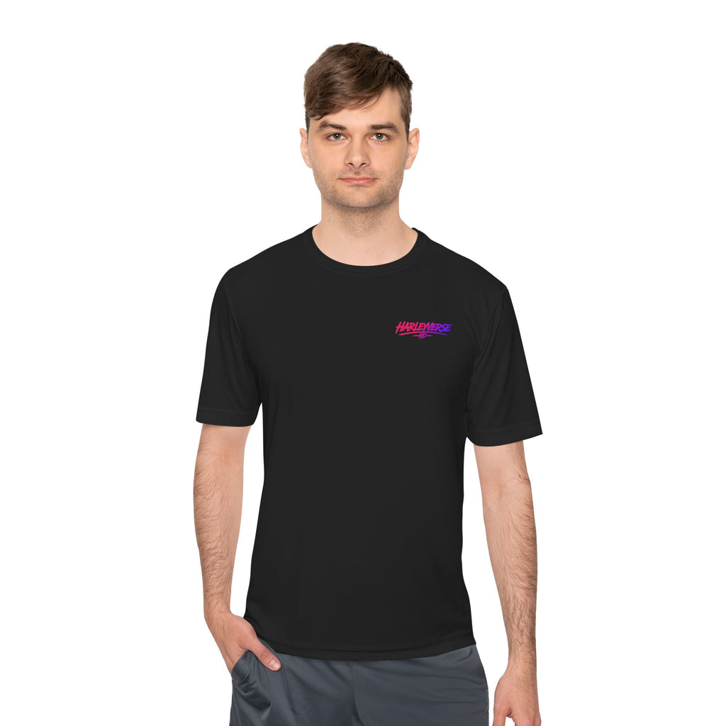 Retro Neon Harleyverse  'Hype Crew' Logo Tee | Moisture Wicking Shirt