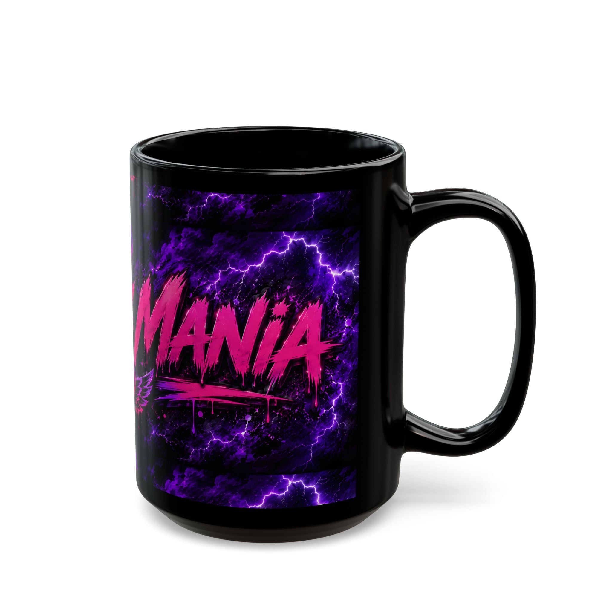 Harley Mania neon lightning Mug | Black ceramic coffee mug