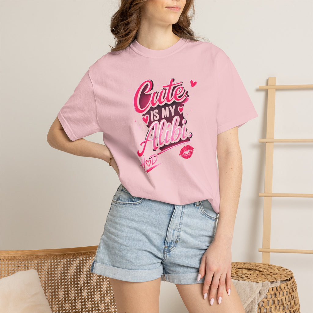 Harley Doo Cute Alibi T-Shirt — Pink Retro Script Graphic Tee