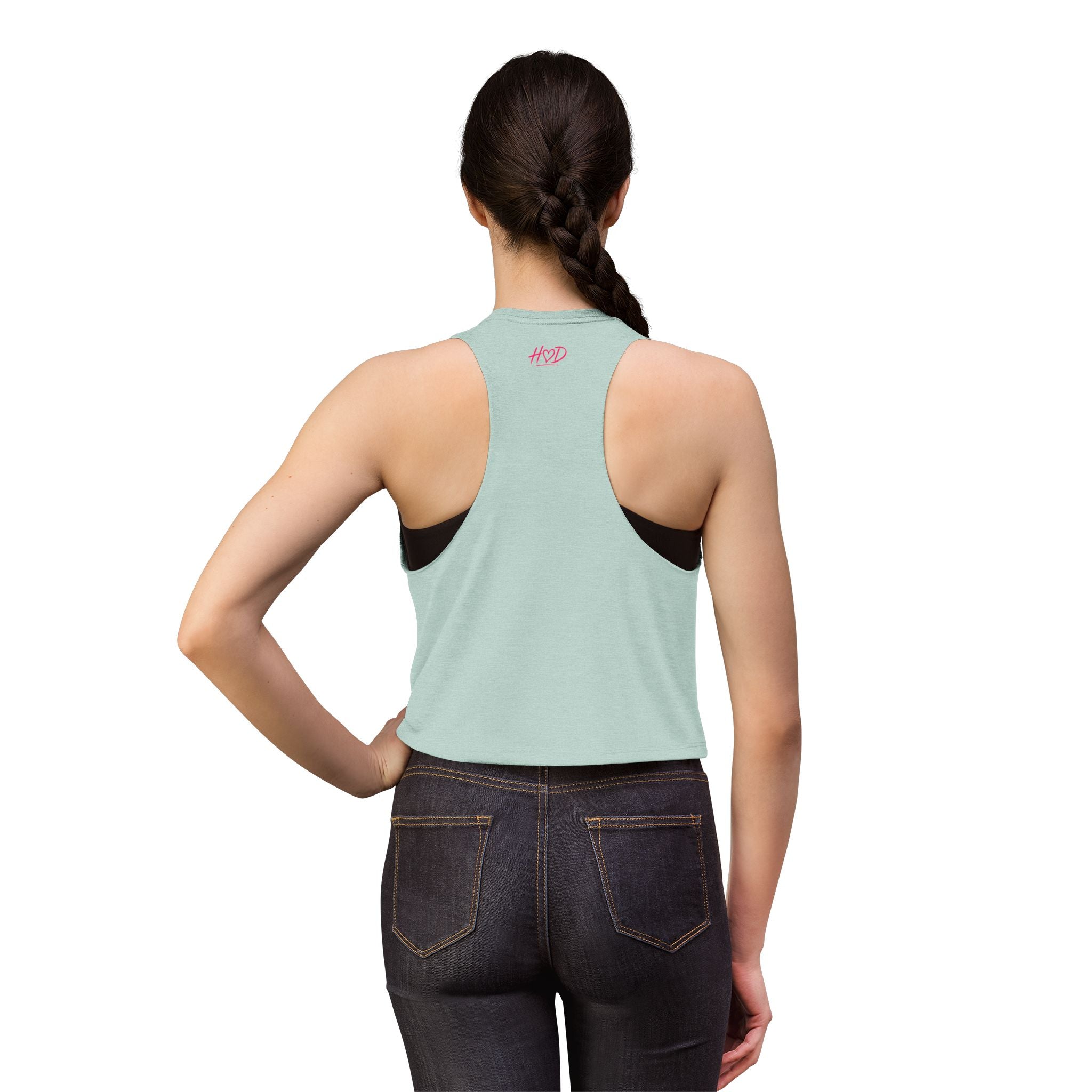 Harley Doo Cute (Daily Life Warning) Crop Top | Graphic Tank, Pink Script Heart Design