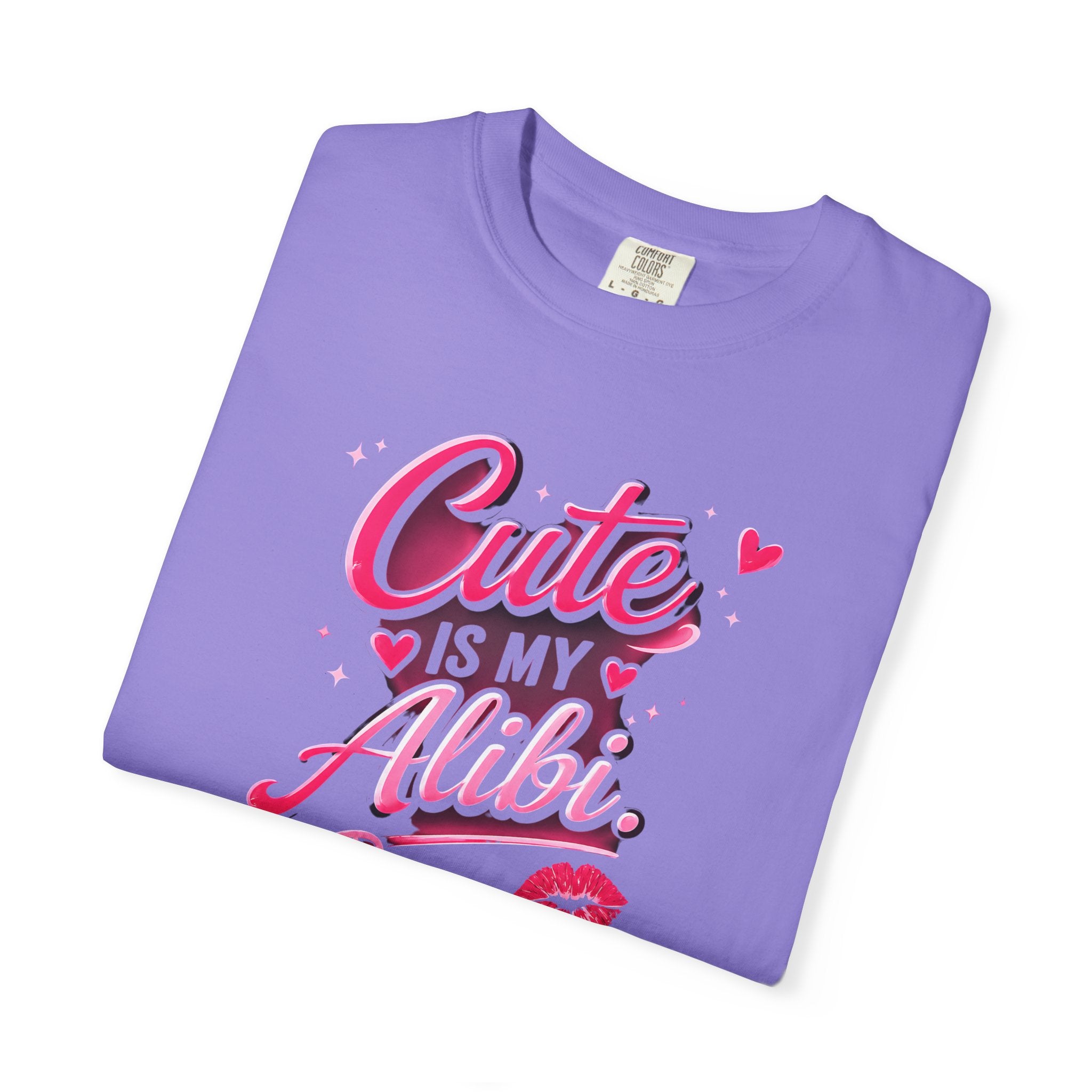 Harley Doo Cute Alibi T-Shirt — Pink Retro Script Graphic Tee