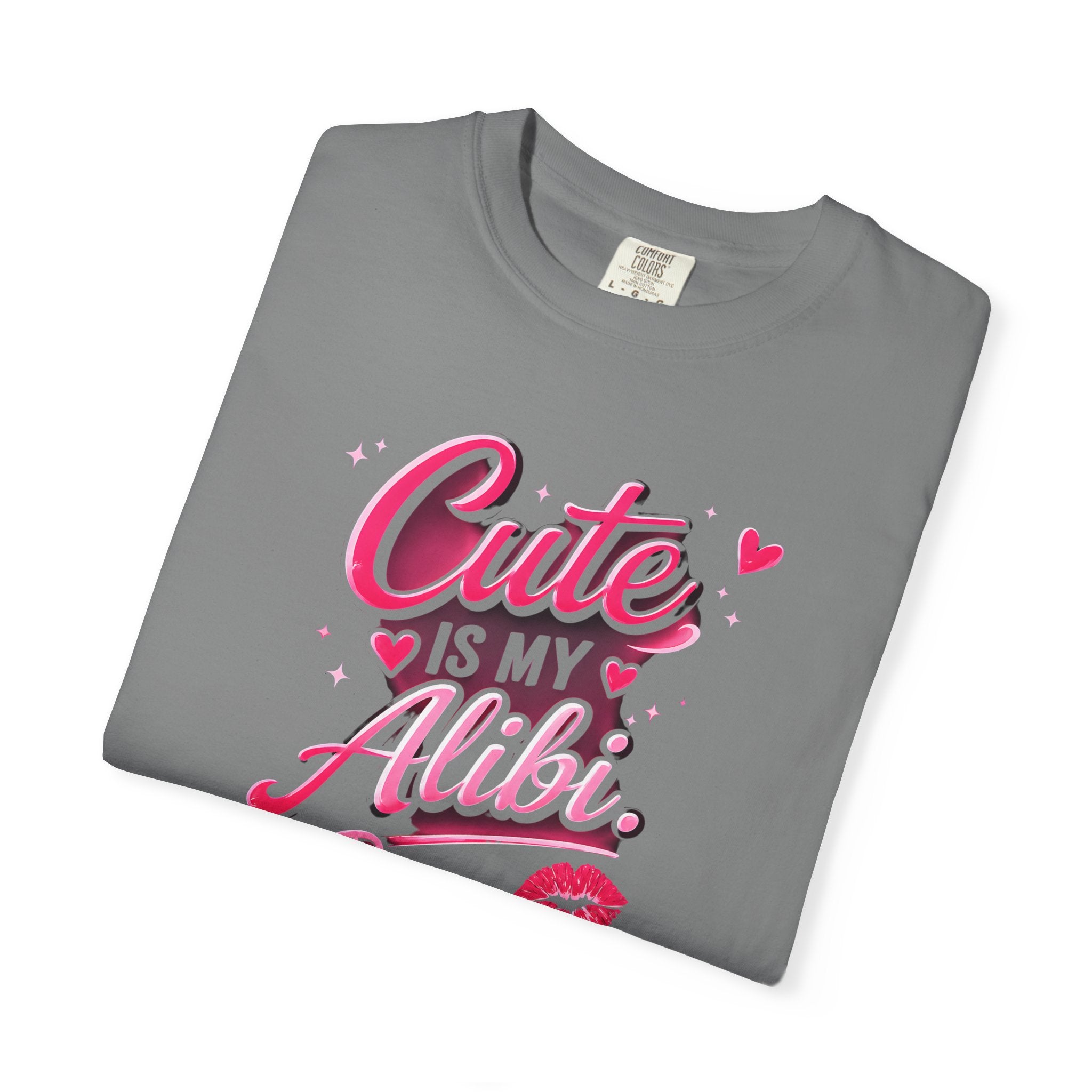 Harley Doo Cute Alibi T-Shirt — Pink Retro Script Graphic Tee