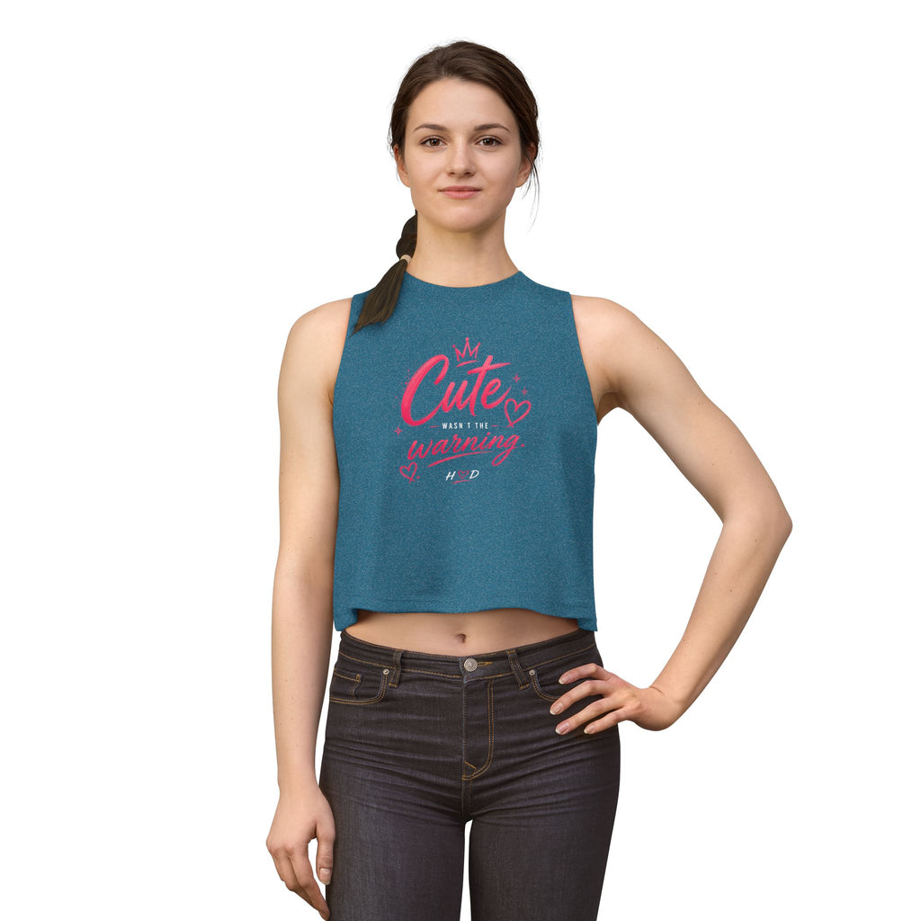 Harley Doo Cute (Daily Life Warning) Crop Top | Graphic Tank, Pink Script Heart Design