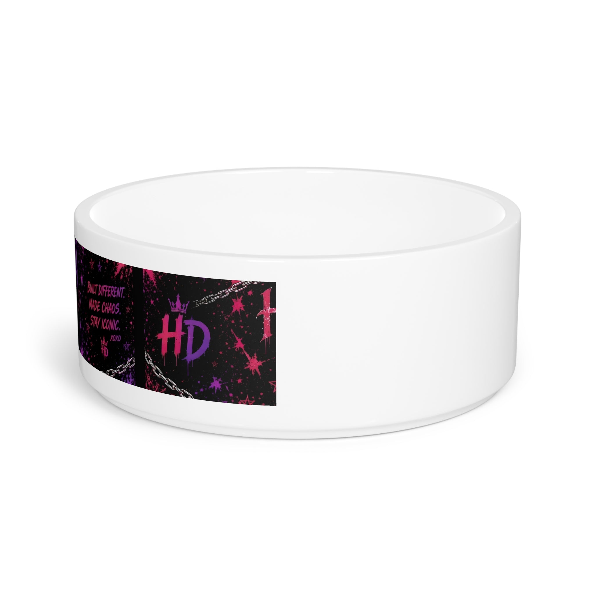 Harley Doo Pattern Pet Bowl | Pink Purple Inspired Design