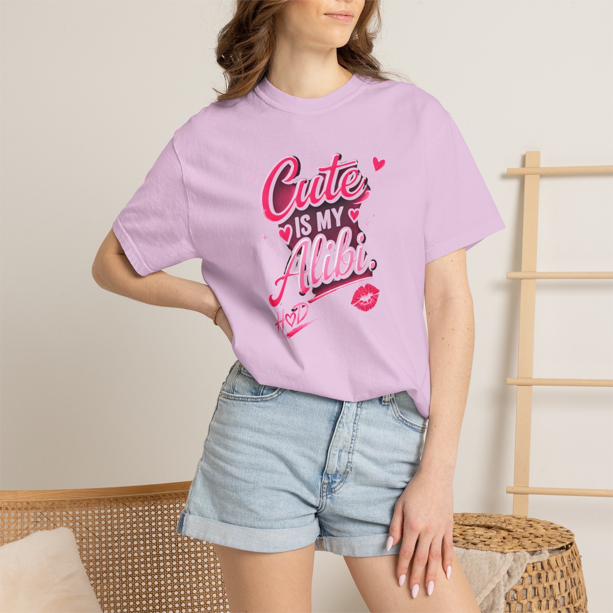 Harley Doo Cute Alibi T-Shirt — Pink Retro Script Graphic Tee