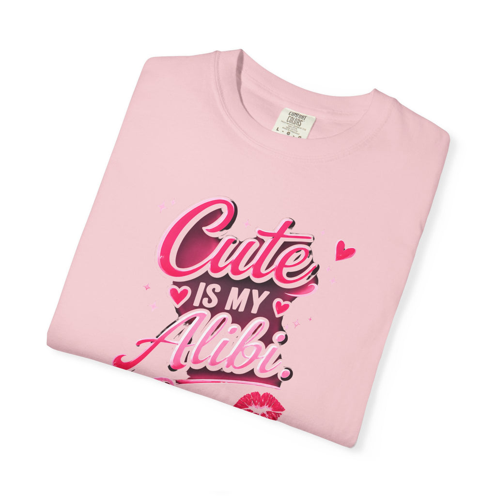Harley Doo Cute Alibi T-Shirt — Pink Retro Script Graphic Tee
