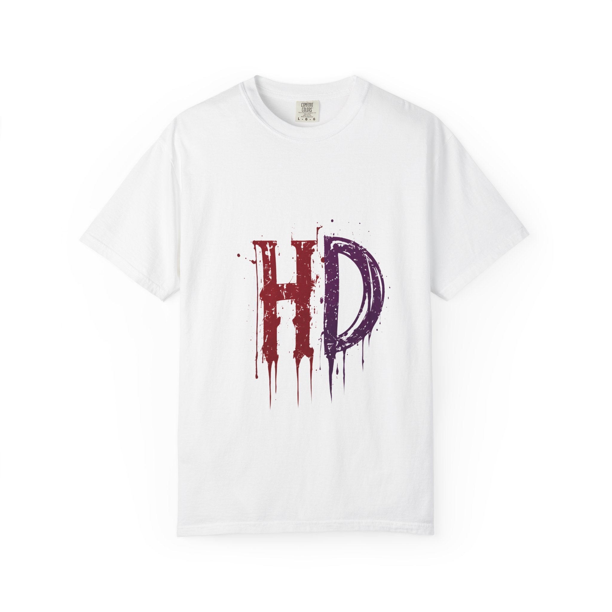 HD Dripping Grunge Letters T-shirt | Distressed Red Purple Typography