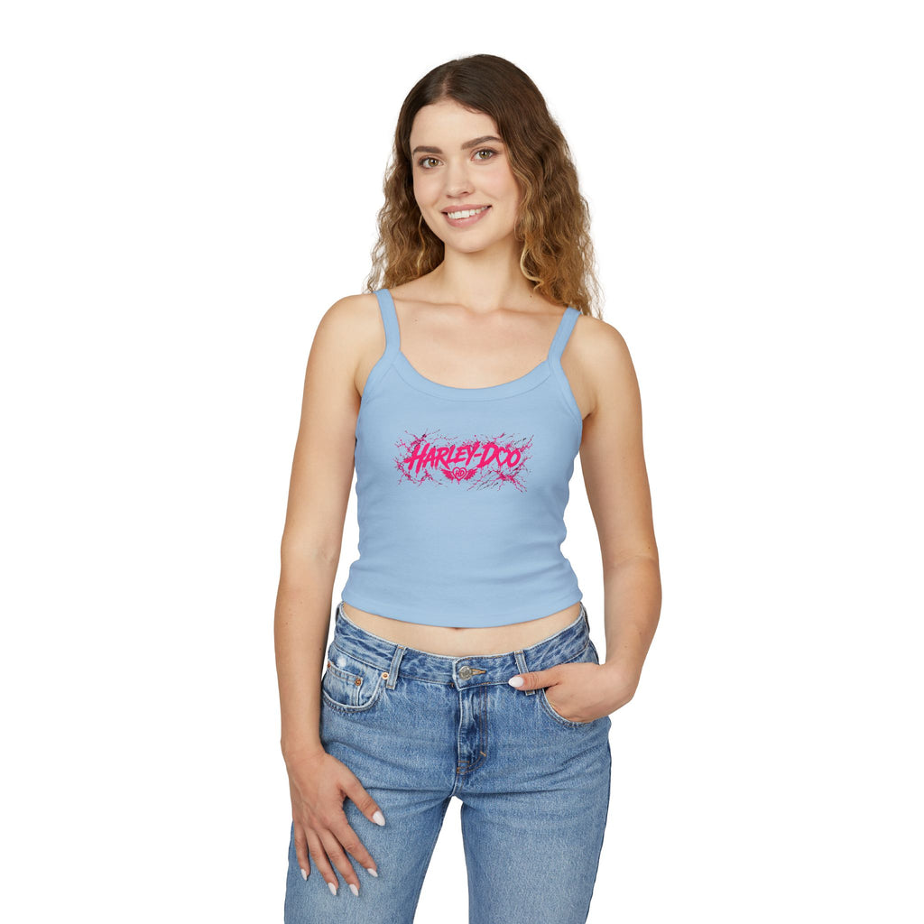 Harley Doo Grunge Logo Tank Top | Crop Spaghetti Strap