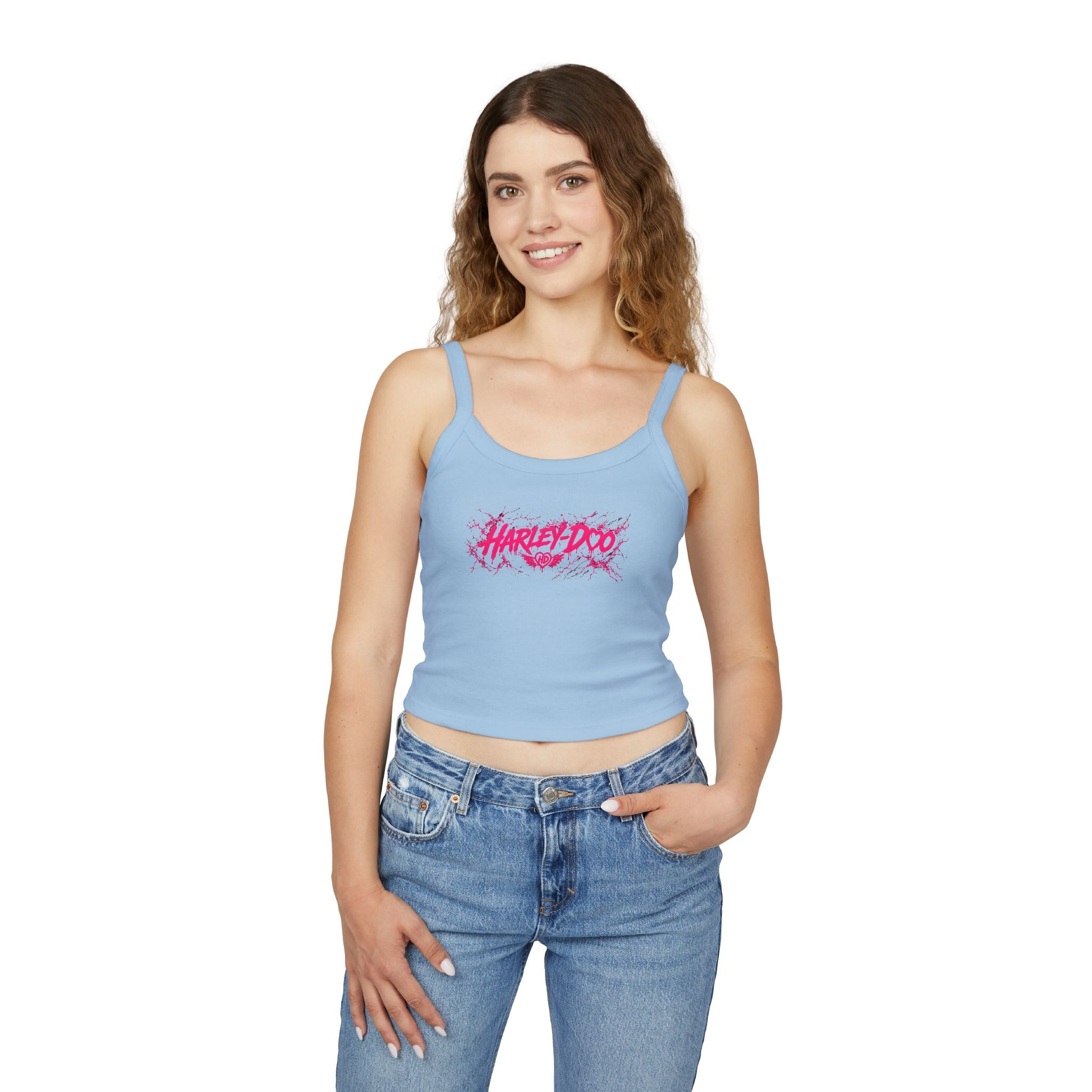 Harley Doo Grunge Logo Tank Top | Crop Spaghetti Strap