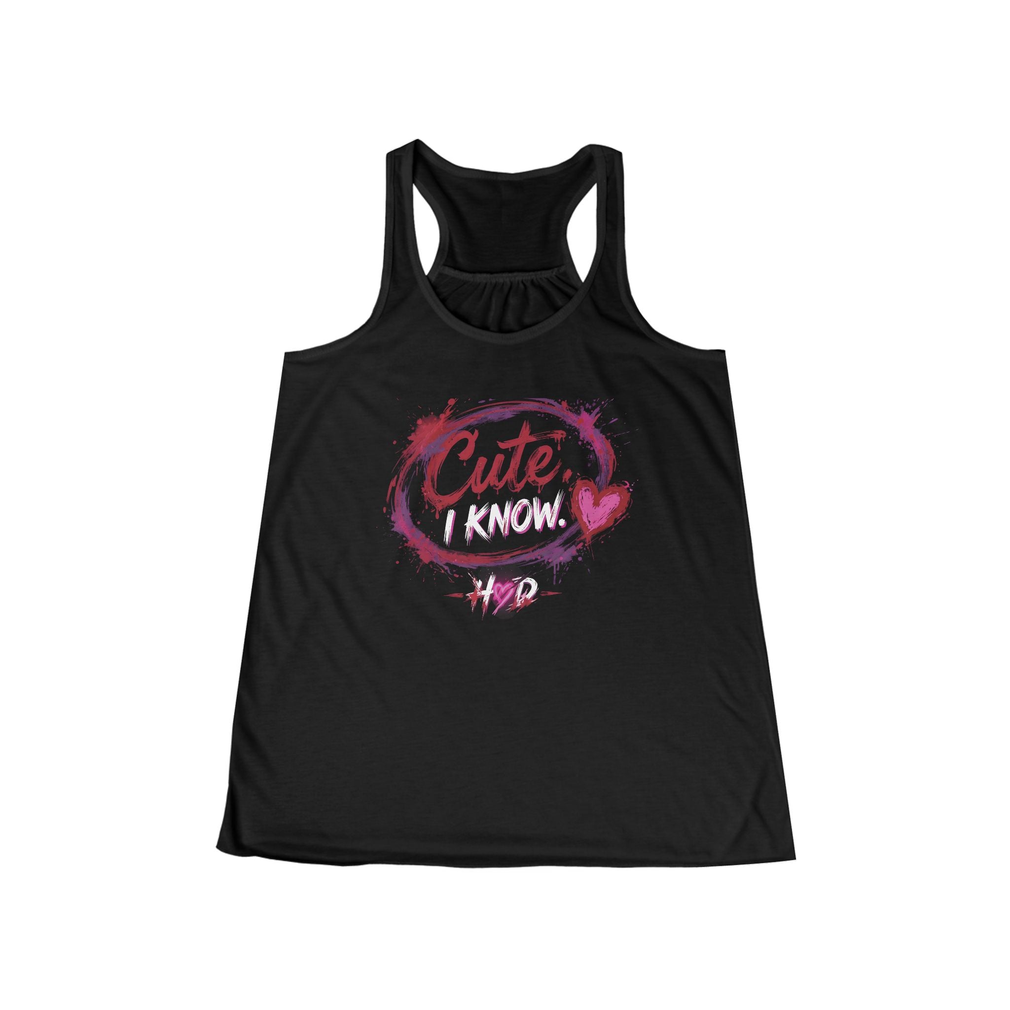 Cute Inside Racerback Tank Top — Women's Flowy Valentine Graphic