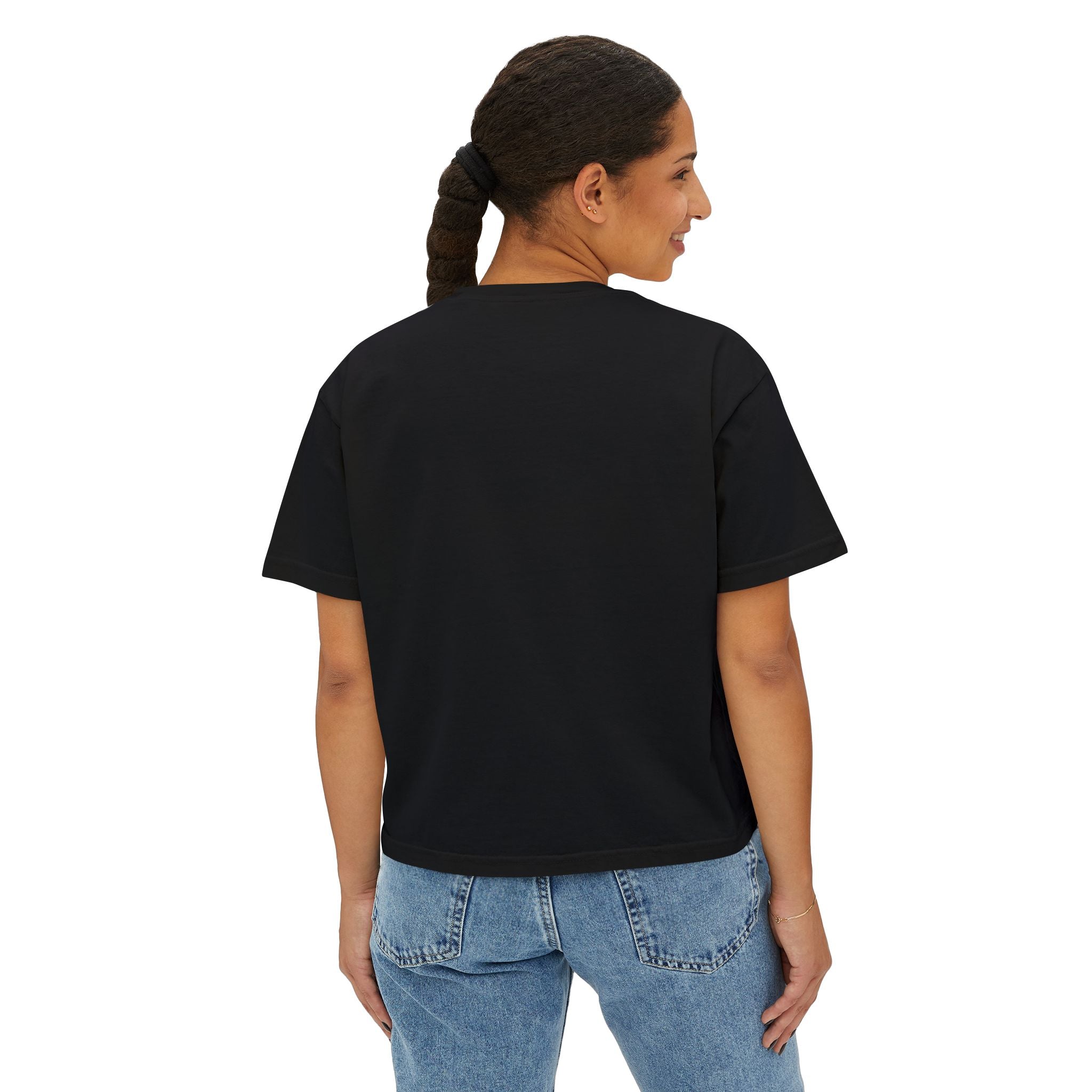 Harleyverse logo boxy tee | Crop T-Shirt, Retro Script, Pink Splash