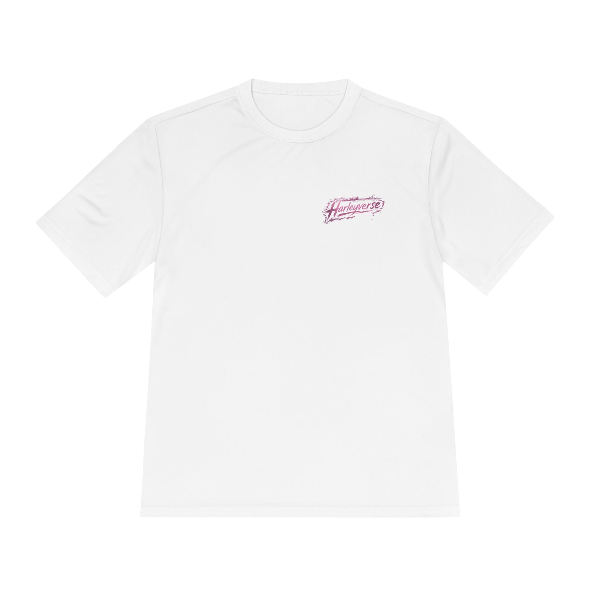 Retro Pink Script Logo Tee | White Moisture-Wicking Shirt
