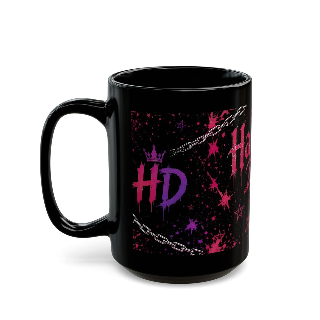 Harley Doo logo mug | Black ceramic mug