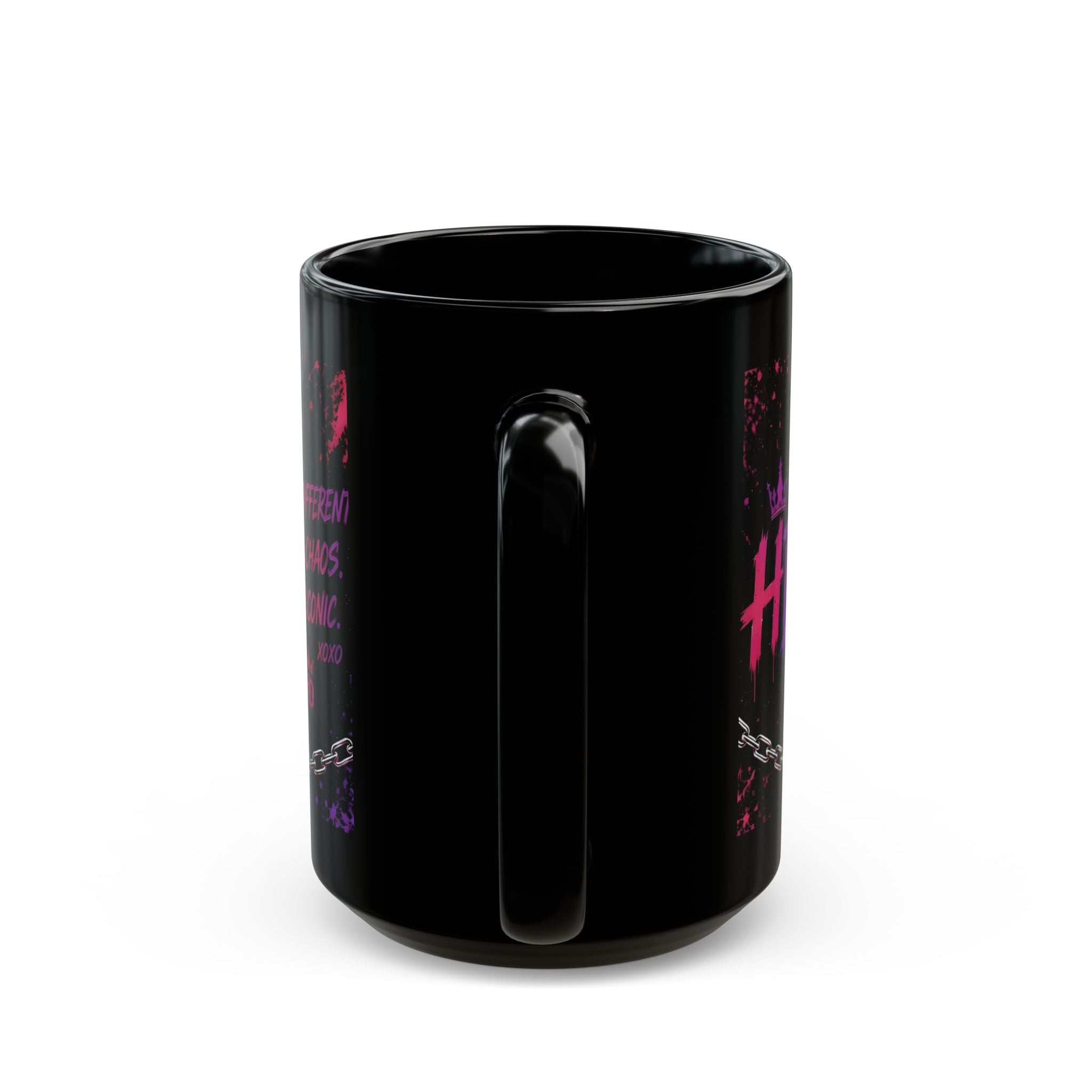 Harley Doo logo mug | Black ceramic mug