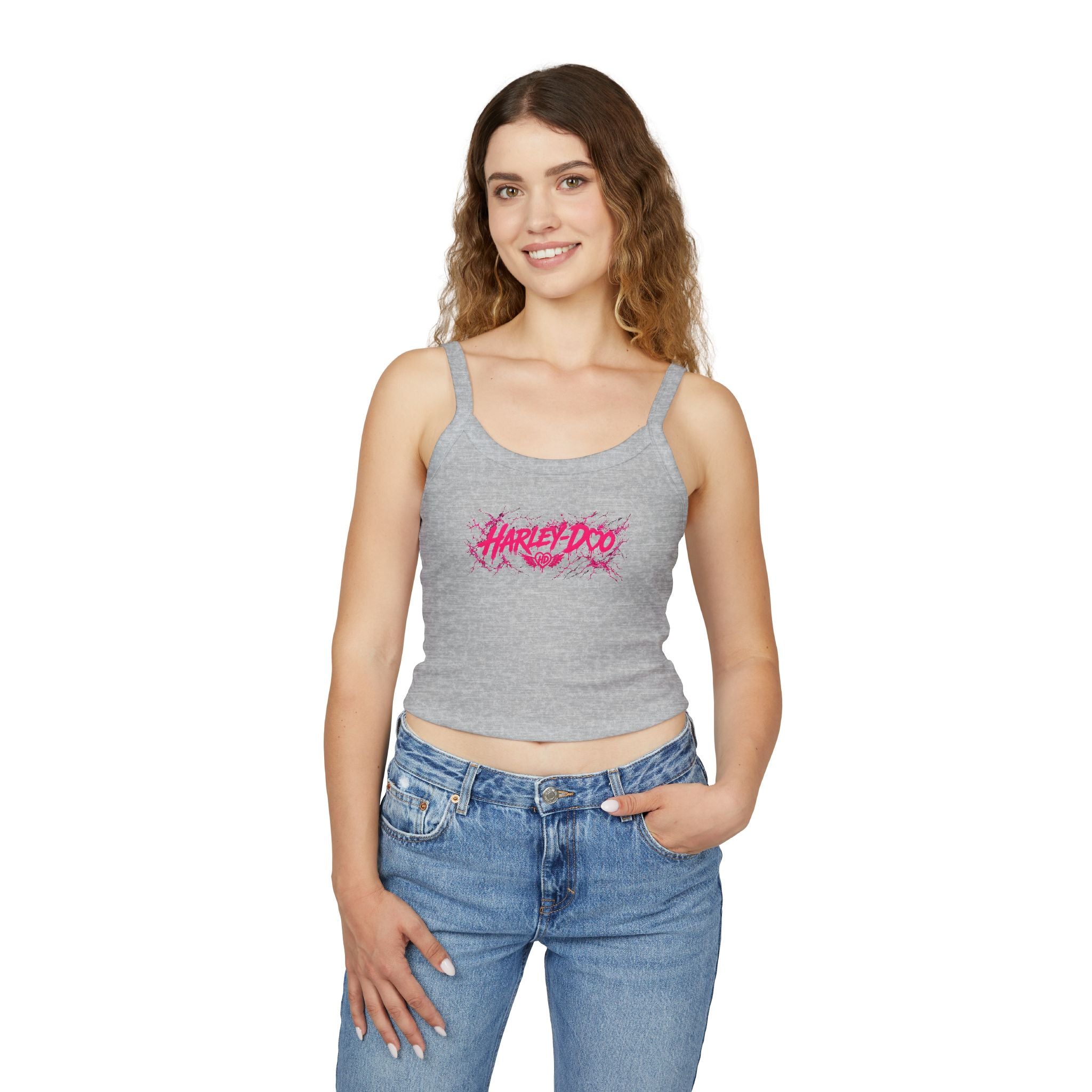 Harley Doo Grunge Logo Tank Top | Crop Spaghetti Strap