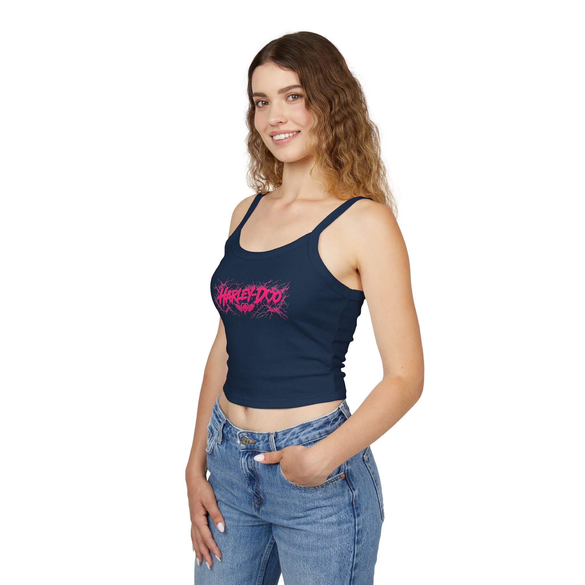 Harley Doo Grunge Logo Tank Top | Crop Spaghetti Strap
