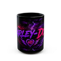 Harley-Doo Neon Logo mug | Black Ceramic Mug