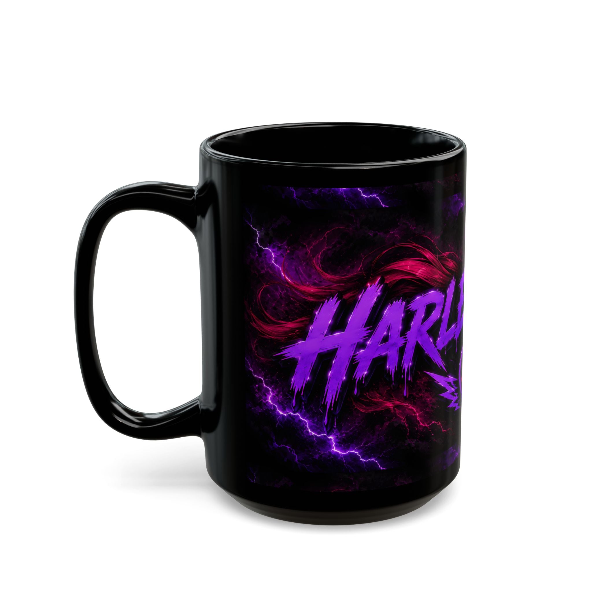 Harley-Doo Neon Logo mug | Black Ceramic Mug