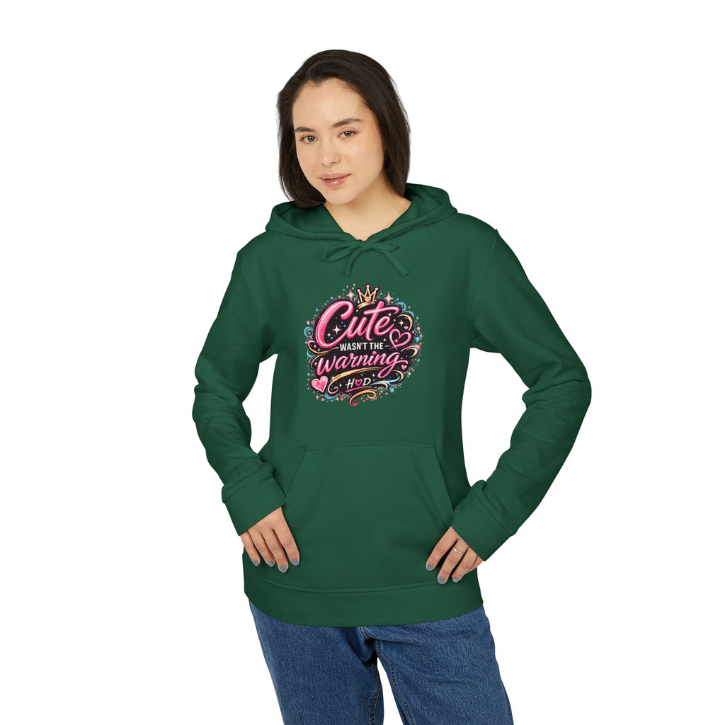 Cute Wasnt the Warning Hoodie | Harley Doo Womens adidas Fleece Hoodie | Girly Graphic Sweatshirt | Bold Pink Statement Hoodie