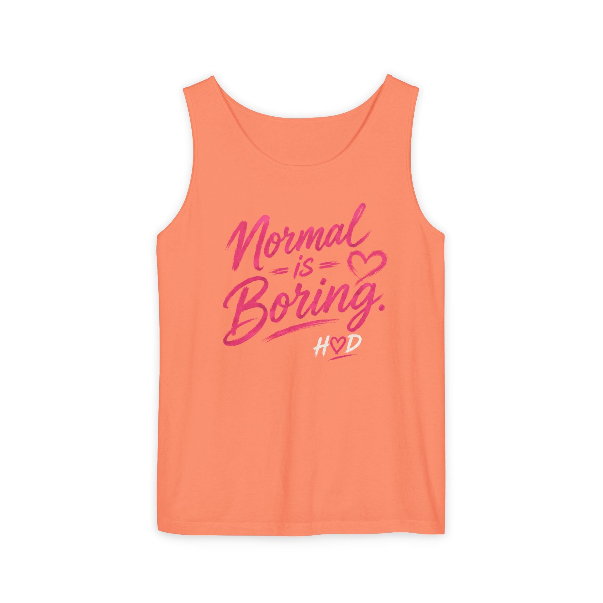 Normal Is Boring Tank Top — Bold Pink Graphic Sleeveless Tee