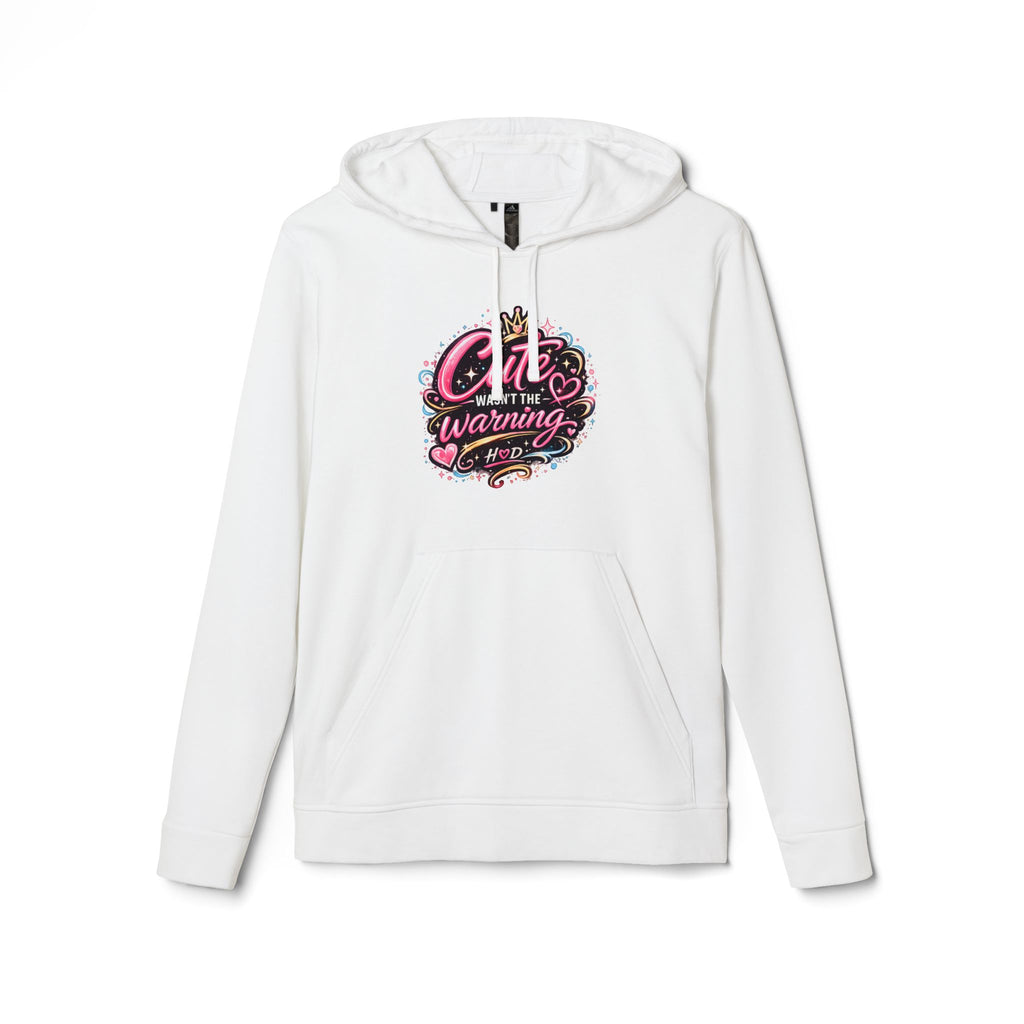Cute Wasnt the Warning Hoodie | Harley Doo Womens adidas Fleece Hoodie | Girly Graphic Sweatshirt | Bold Pink Statement Hoodie