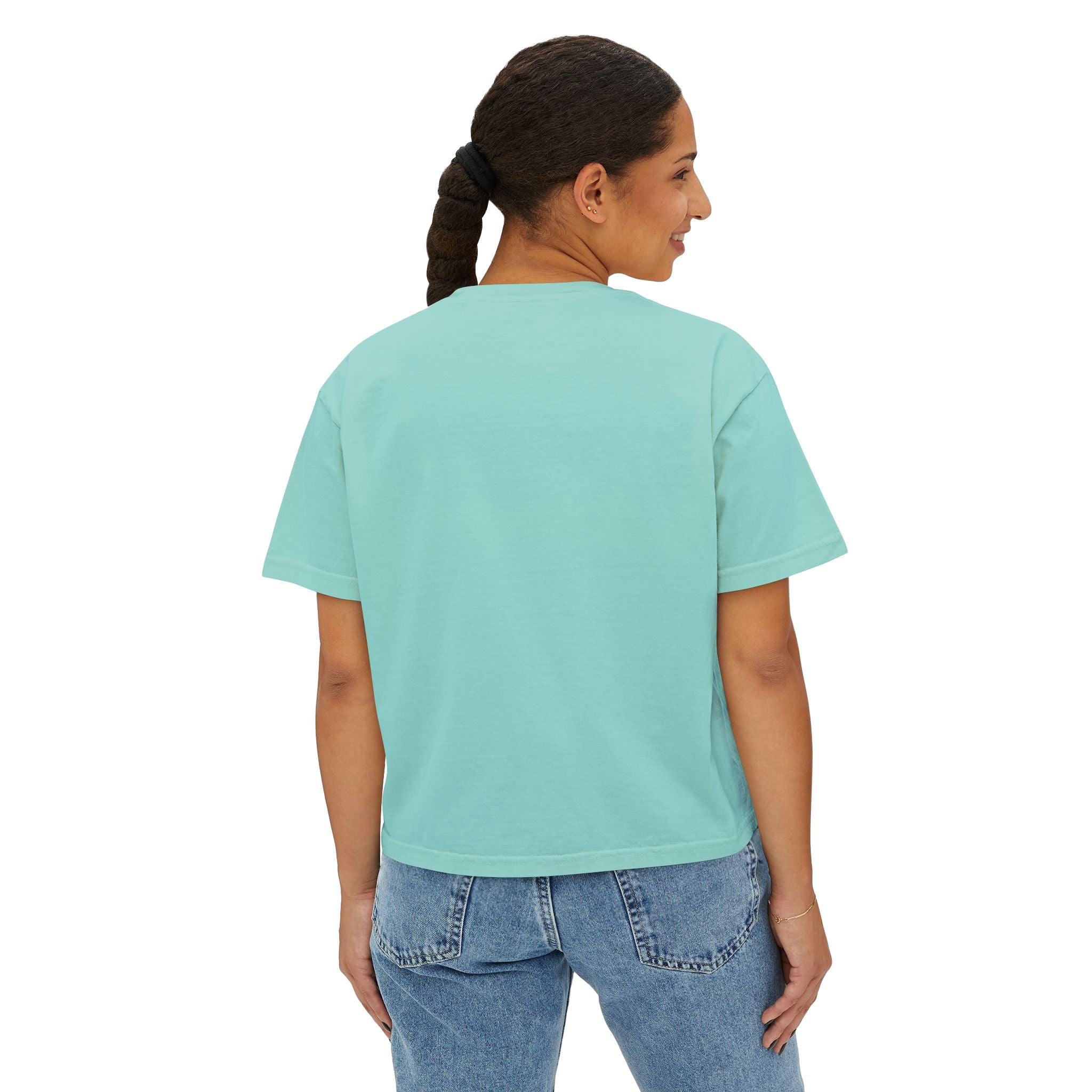 Harleyverse logo boxy tee | Crop T-Shirt, Retro Script, Pink Splash