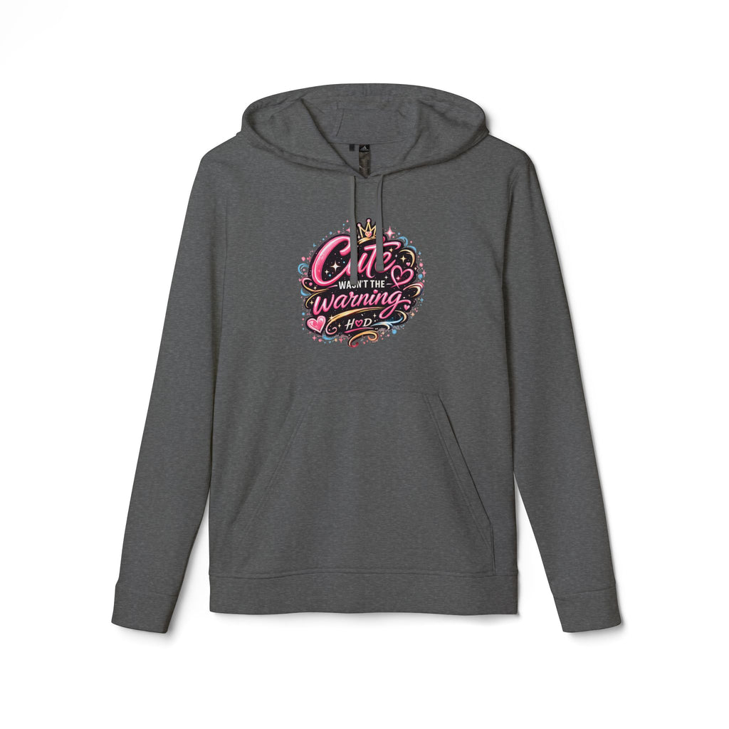 Cute Wasnt the Warning Hoodie | Harley Doo Womens adidas Fleece Hoodie | Girly Graphic Sweatshirt | Bold Pink Statement Hoodie