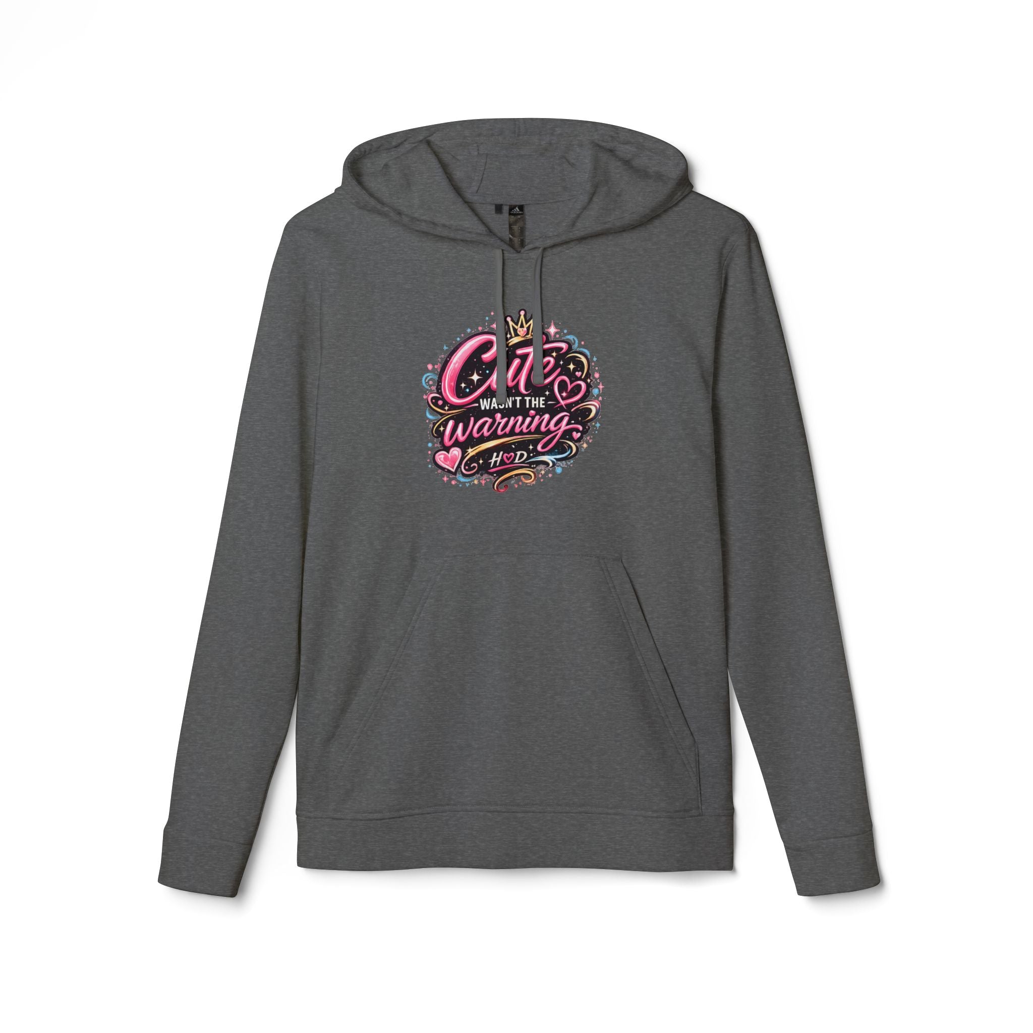 Cute Wasnt the Warning Hoodie | Harley Doo Womens adidas Fleece Hoodie | Girly Graphic Sweatshirt | Bold Pink Statement Hoodie