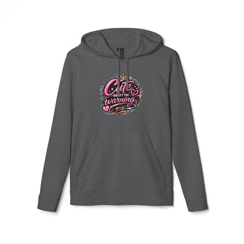 Cute Wasnt the Warning Hoodie | Harley Doo Womens adidas Fleece Hoodie | Girly Graphic Sweatshirt | Bold Pink Statement Hoodie