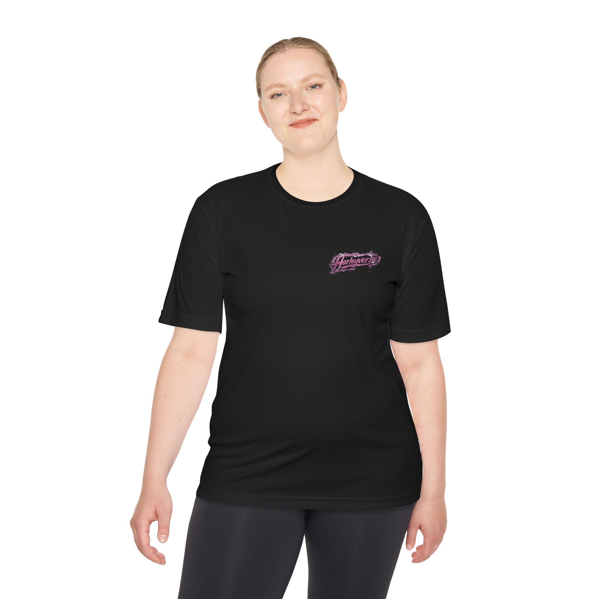 Retro Pink Script Logo Tee | White Moisture-Wicking Shirt