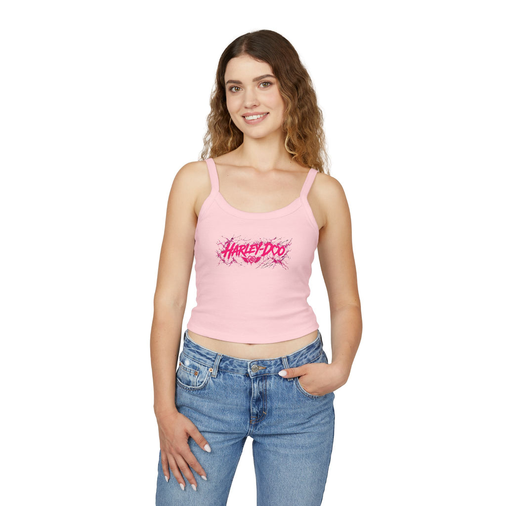 Harley Doo Grunge Logo Tank Top | Crop Spaghetti Strap