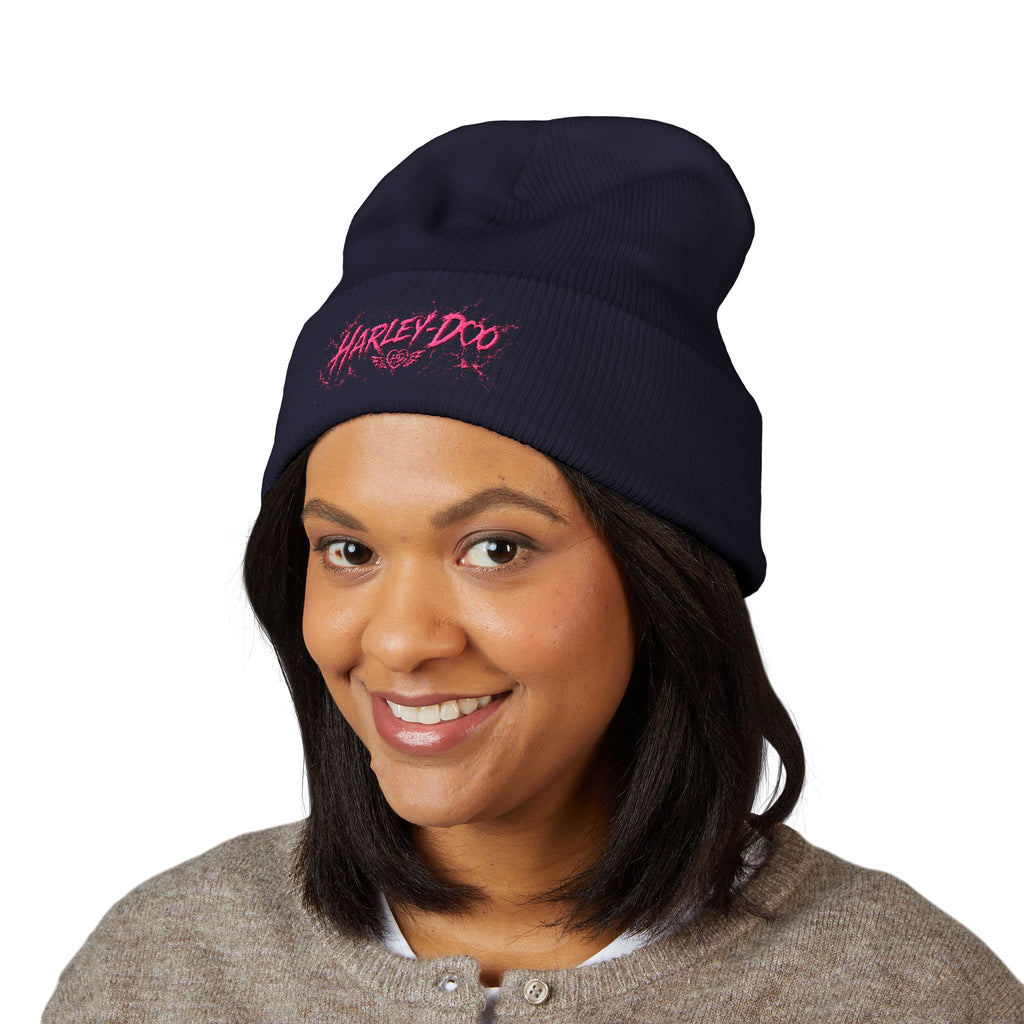 Harley-Doo Logo Embroidered Beanie | Cuffed Knit Hat