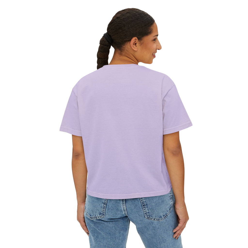 Harleyverse logo boxy tee | Crop T-Shirt, Retro Script, Pink Splash