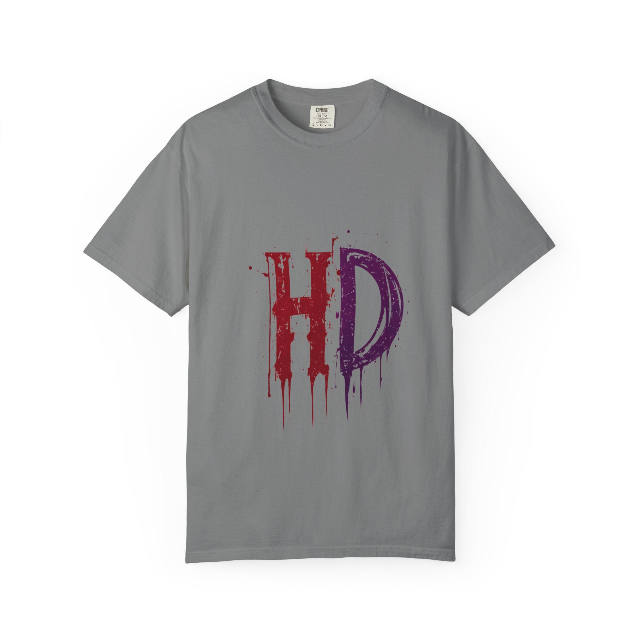 HD Dripping Grunge Letters T-shirt | Distressed Red Purple Typography
