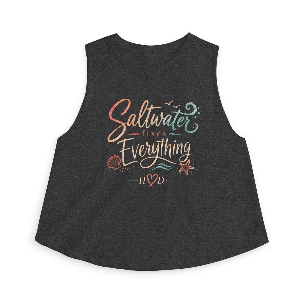 Harley Doo Saltwater Fixes Everything crop top | Beachy Seashell Starfish Design