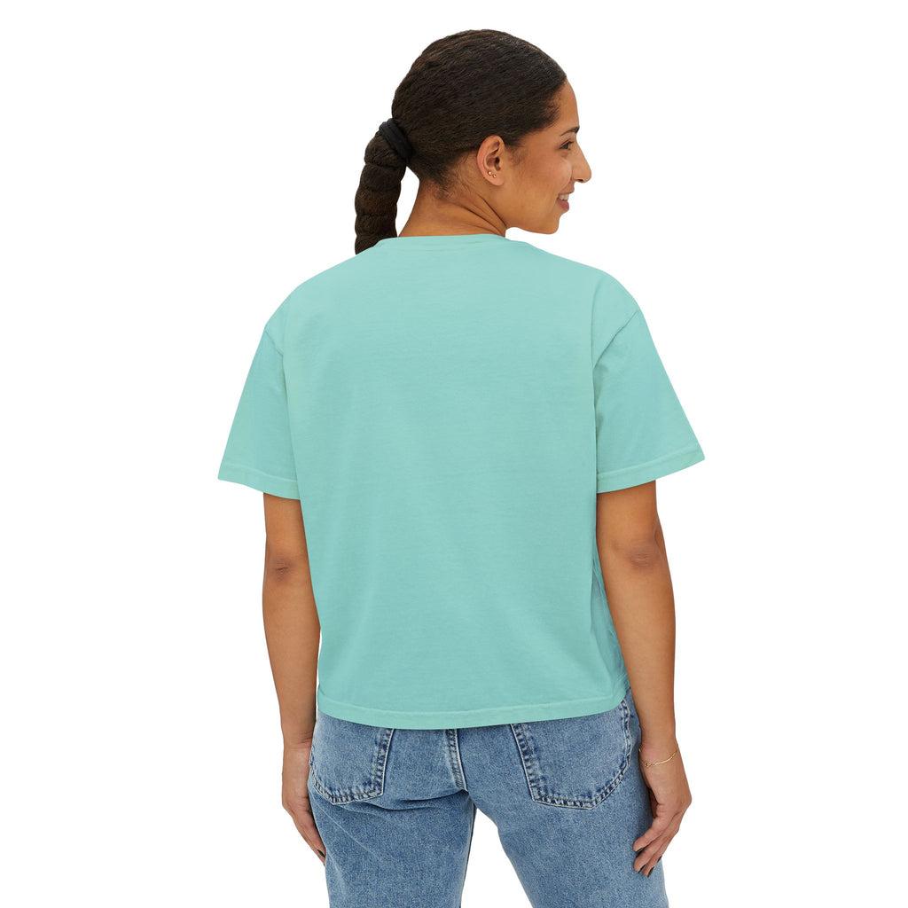 Cute I Know Women's Boxy Tee — Graphic Heart Casual Crop Top