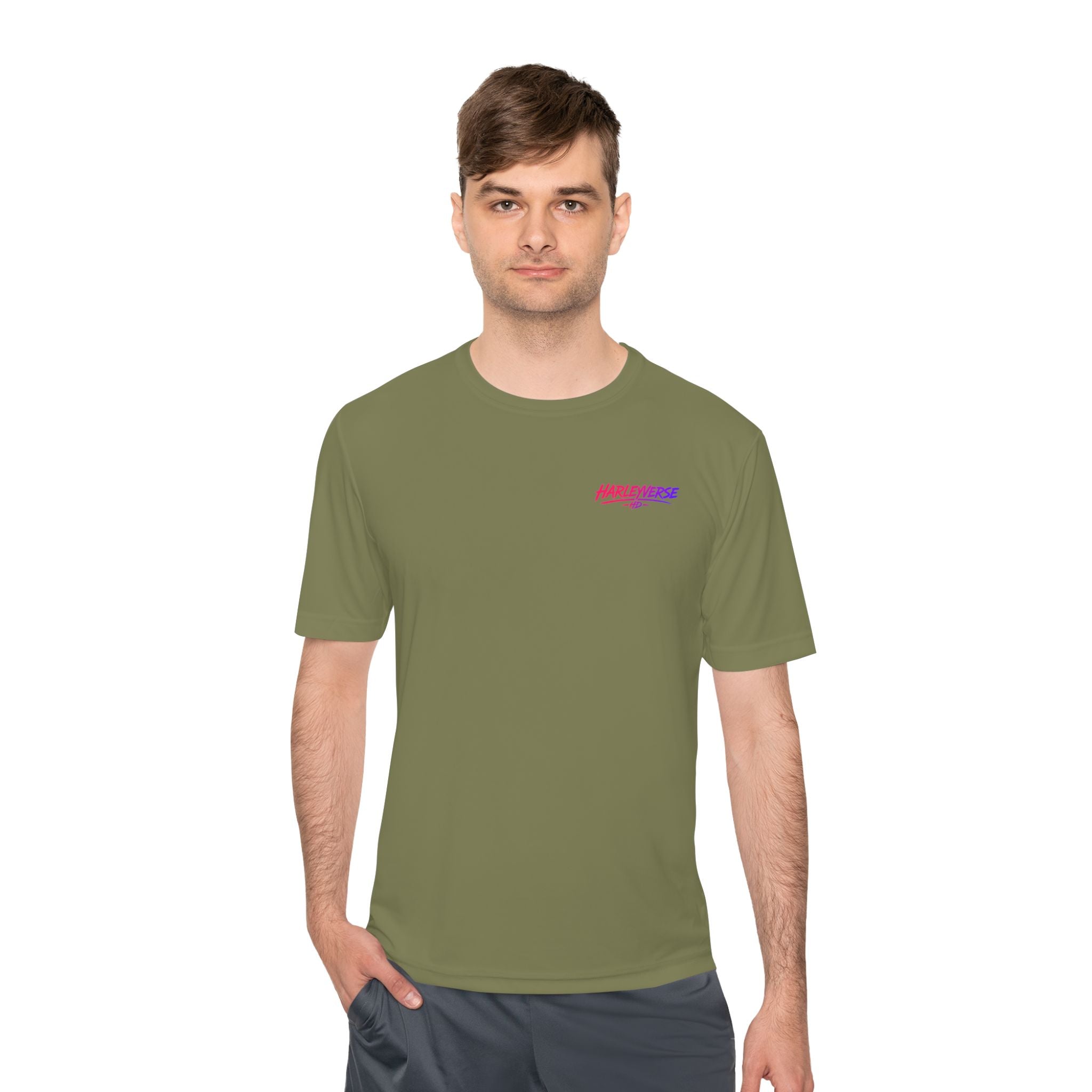 Retro Neon Harleyverse  'Hype Crew' Logo Tee | Moisture Wicking Shirt