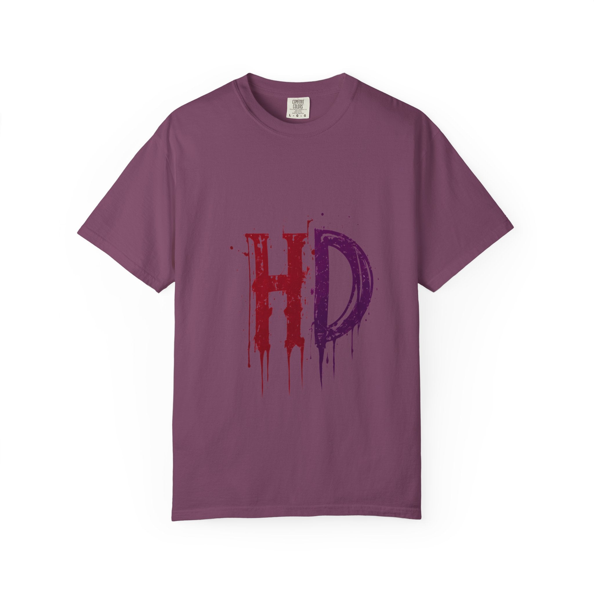 HD Dripping Grunge Letters T-shirt | Distressed Red Purple Typography