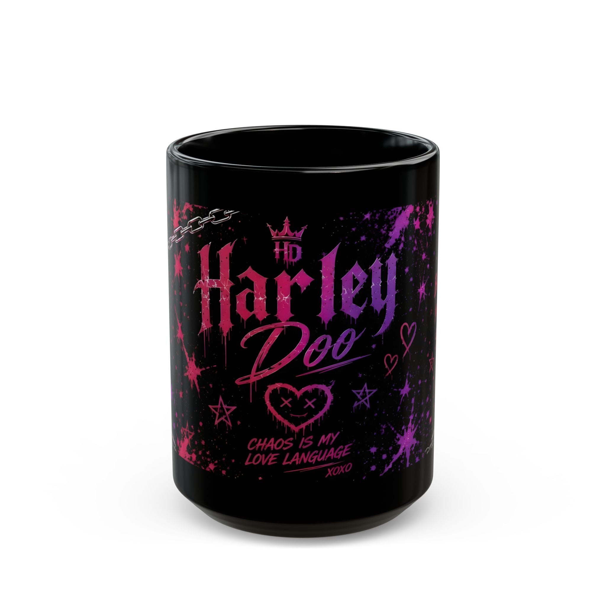 Harley Doo logo mug | Black ceramic mug