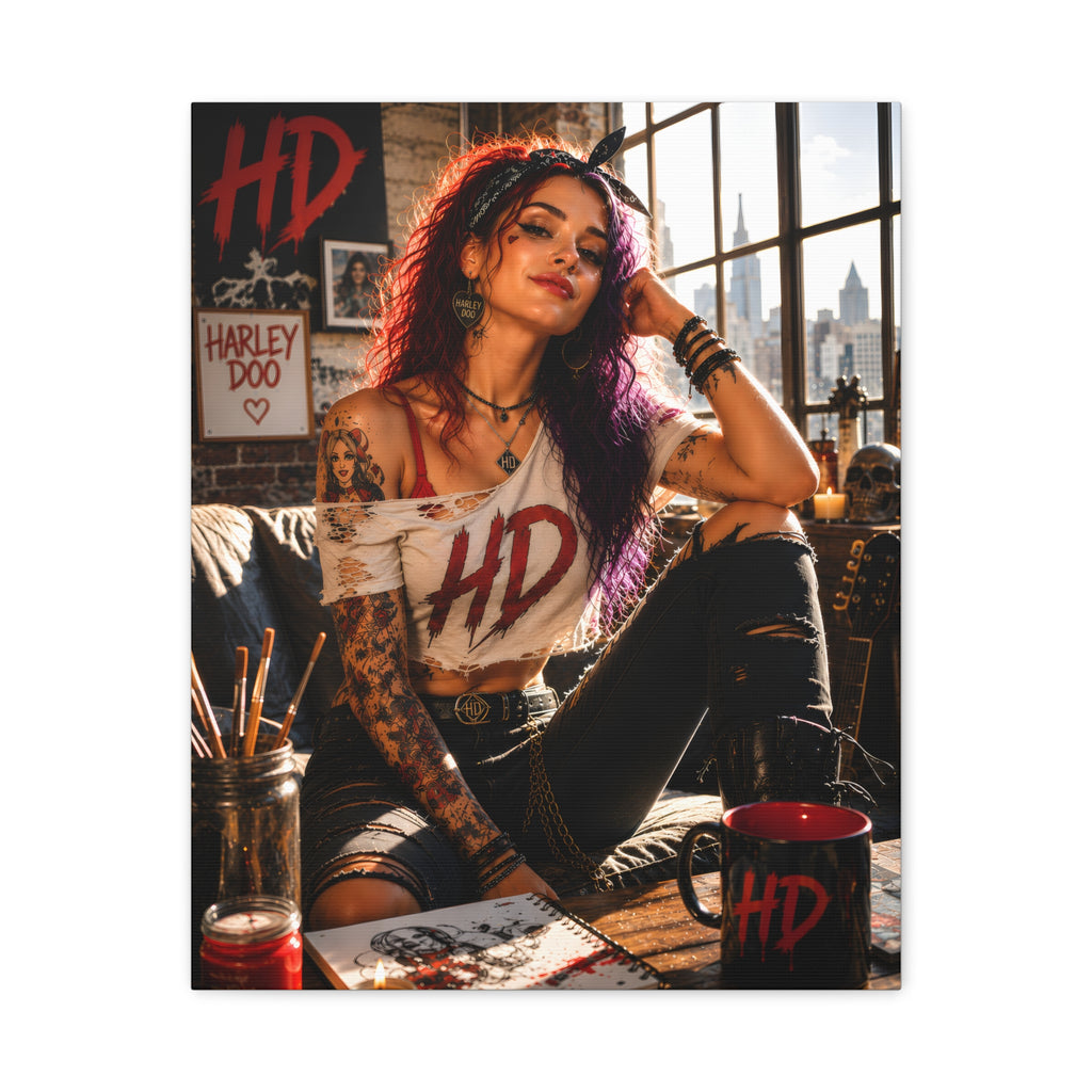 Harley Doo 16x20 Punk Girl Canvas Art