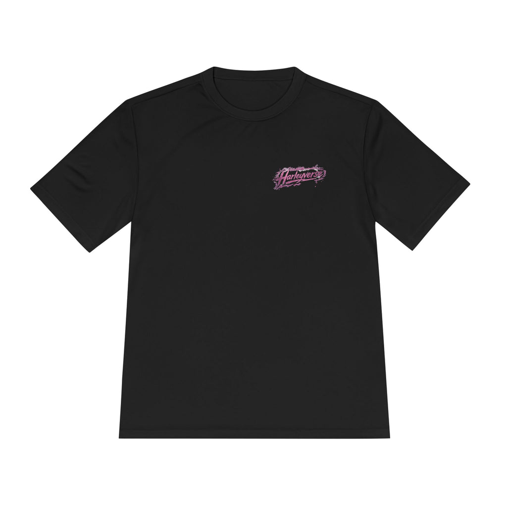 Retro Pink Script Logo Tee | White Moisture-Wicking Shirt